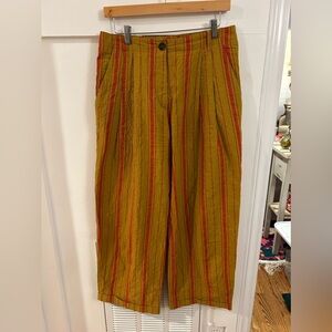Momoni women’s stripe cotton pleated trousers